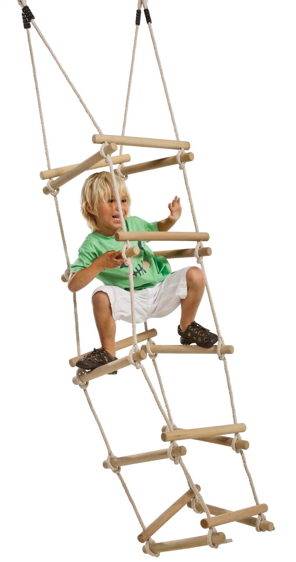 4 sided wooden rungs rope ladder - Huubie Build